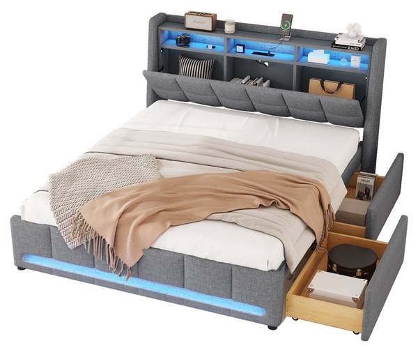 Polsterbett LOU AJN003 Grau