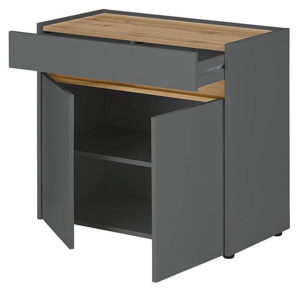 Kommode CRISP-61-123 Grau - Holzwerkstoff - 80 x 70 x 40 cm