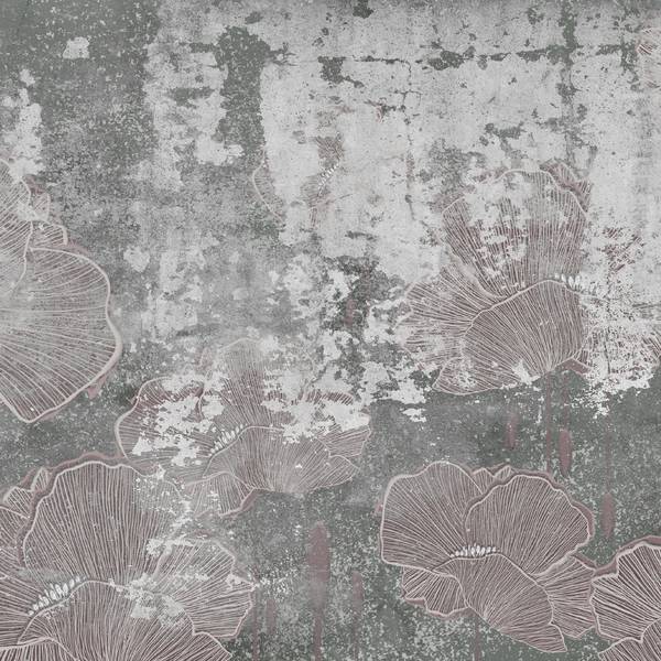 Fotobehang KLAPROZEN Beton Abstractie grijs - 135 x 90 x 90 cm