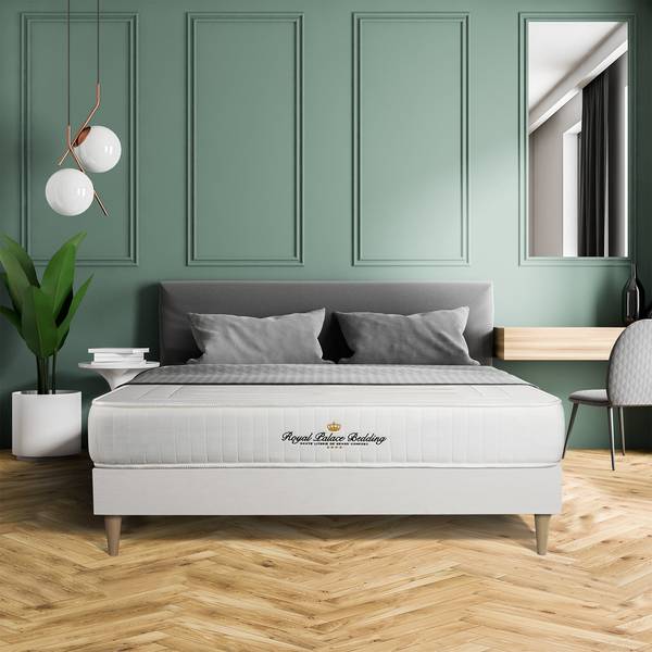 Bettgestell und Matratze Lancaster -  1 Weiß - Massivholz - 120 x 51 x 195 cm