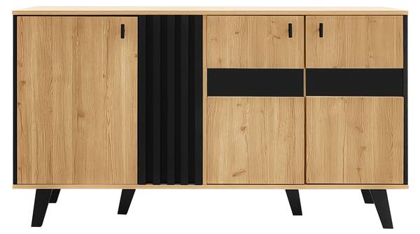 Sideboard Cronus Ⅶ Braun - Kiefer - Stahl - 140 x 78 x 41 cm