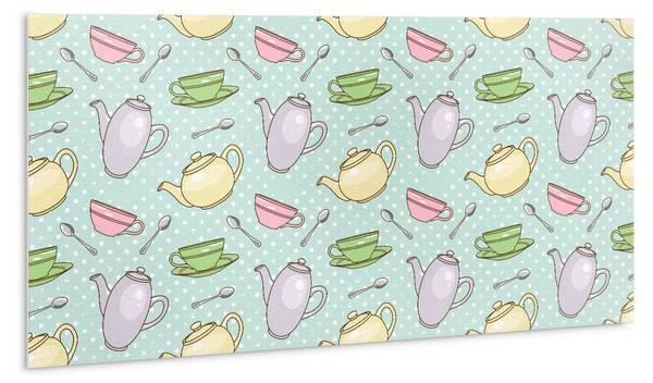Selbstklebendes Wandpaneel Tassen Polyester PVC - 100 x 50 x 0 cm