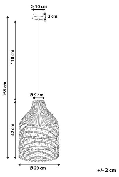 Pendelleuchten TURABO Schwarz - Blau - Weiß - Rattan - 29 x 155 x 29 cm