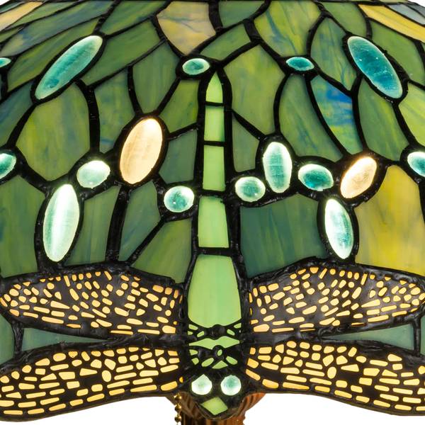 Tiffany Tischlampe Libellen 7039 Weiß - Glas - 40 x 57 x 40 cm