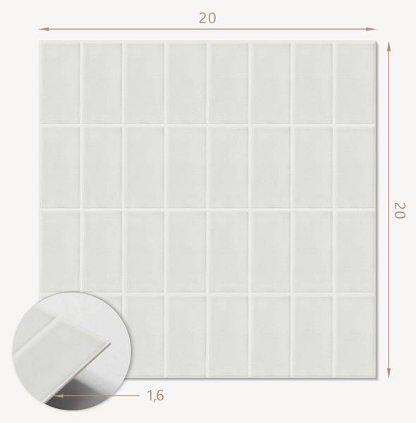 Vinylfliese RechtMosaik 20er-Set 20 x 20 cm