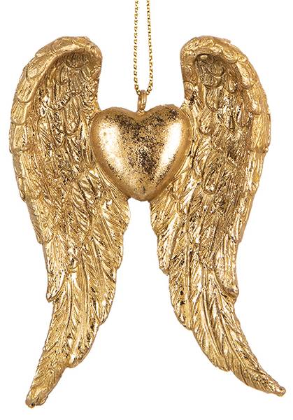 Kersthanger Vleugels MC665641 goud - kunststof - 2 x 9 x 6 cm