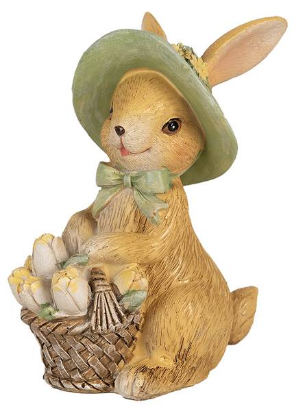 Figur Kaninchen DekoEaster-Jett Braun - Kunststoff - 6 x 11 x 8 cm