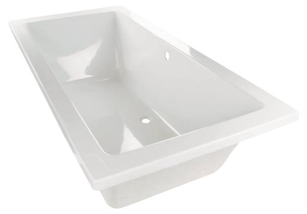 Badewanne ModernSquare2 3-teilig Träger Weiß - Kunststoff - 90 x 51 x 190 cm
