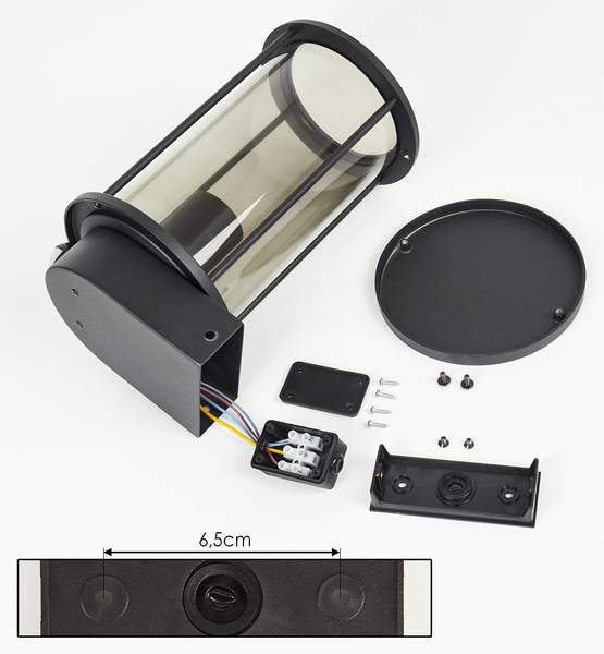 Außenwandleuchte Caddo Grau - Metall - 15 x 26 x 16 cm