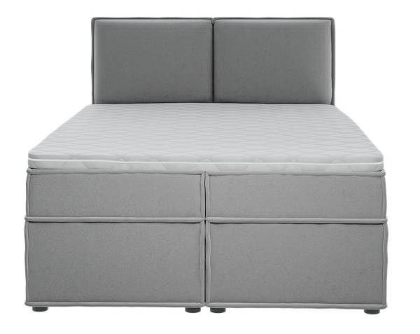 Boxspringbed met opbergruimte Clara grijs - Breedte: 140 cm