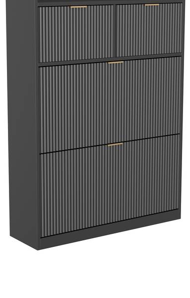Schuhschrank BW-SG07 Schwarz - Massivholz - 24 x 110 x 80 cm
