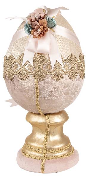 Decoratie Beeld Ei Easter&August beige - textiel - 20 x 38 x 20 cm