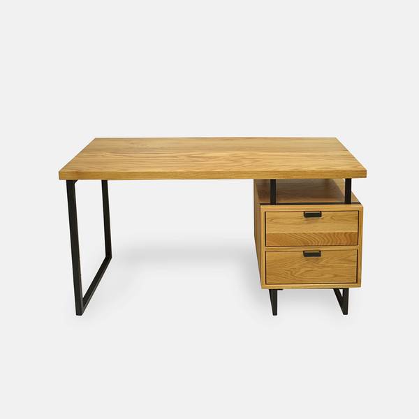 Schreibtisch aus Eichenholz Büro HUGON Braun - Eiche - 140 x 75 x 60 cm
