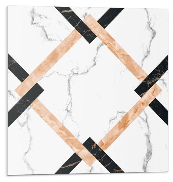 Fliesen Marmor Geo Muster 4er Set 50 x 50 cm