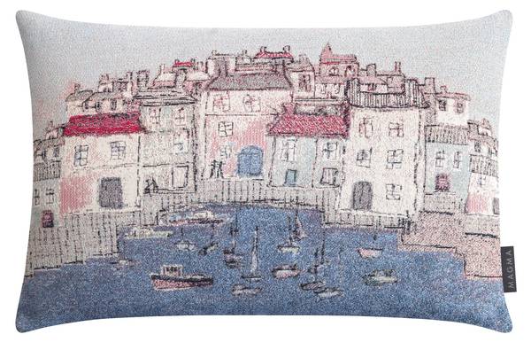 Kissenhülle Biarritz Blau - Textil - 40 x 1 x 60 cm