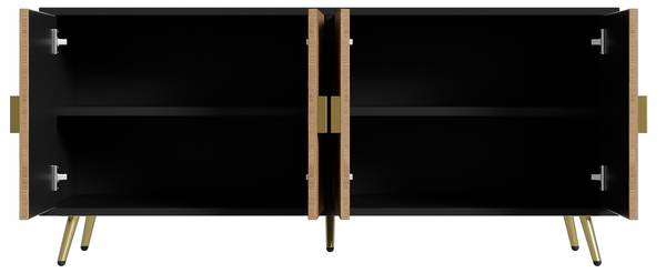 Sideboard mit 4 Türen O30104 Braun - Holzwerkstoff - 160 x 75 x 40 cm
