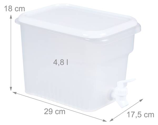 Distributeur de boissons frigo 4,8 L Blanc - Matière plastique - 18 x 18 x 29 cm