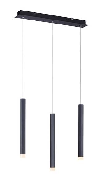LED Pendellampe Pendel Bruno Schwarz - Metall - 8 x 120 x 55 cm