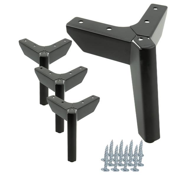 Möbelfuß Bellagio 4er Set Schwarz - Höhe: 12 cm