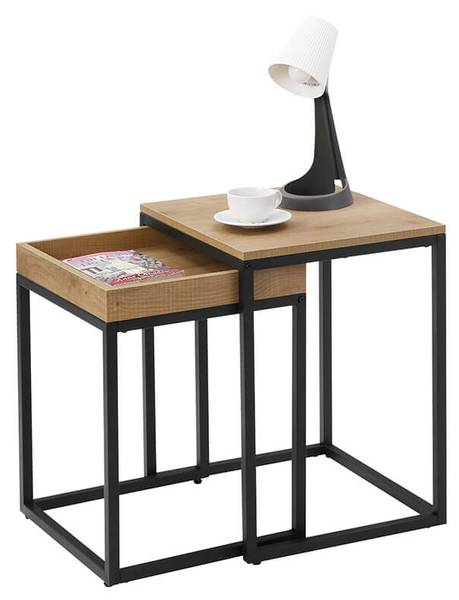 Beistelltisch 101686 Braun - Stahl - 62 x 51 x 12 cm