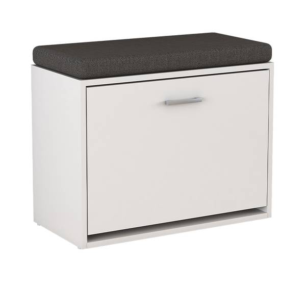 Banc pour chaussures Georg 40396 Blanc - Bois manufacturé - 60 x 50 x 30 cm