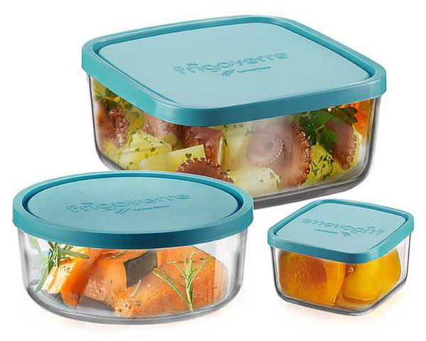 Frische-Tablett Frigoverre 3er Set Naturfaser - 2 x 2 x 1 cm