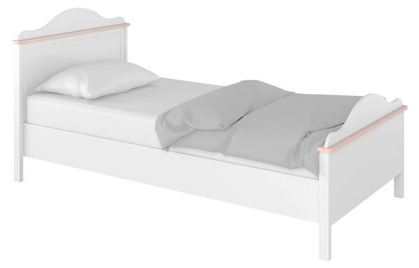 Jugendbett mit Matratze Luna 08 Weiß - Holzwerkstoff - 105 x 100 x 210 cm