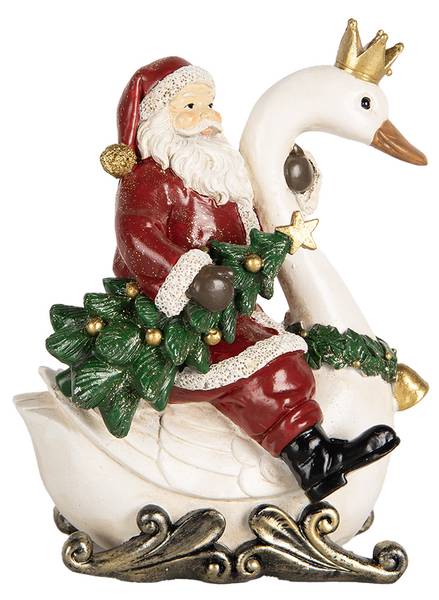 Decoratie Kerstman Xmas&Incent rood - kunststof - 10 x 16 x 13 cm