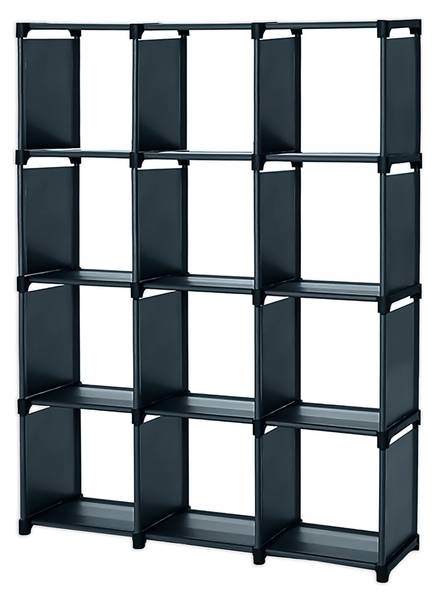 Modulares Bücherregal Steckregal Brianna Schwarz - Textil - 30 x 140 x 105 cm