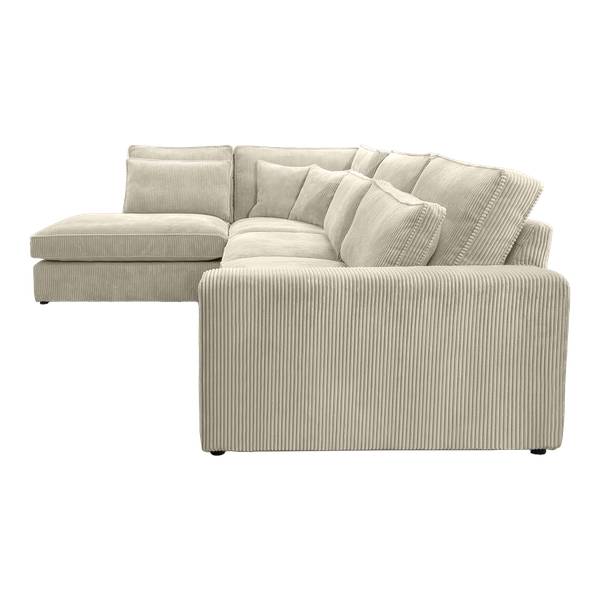 Ecksofa CAMBO Creme - Ecke davorstehend links - Ottomane davorstehend links