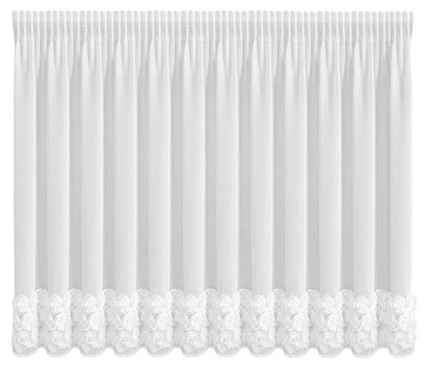 Vorhang ROSES Weiß - Textil - 300 x 1 x 120 cm