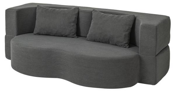 Schlafcouch FST101-DG Grau - Cord - Polyester - 107 x 32 x 177 cm