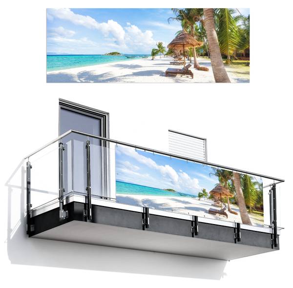 BALKON-SICHTSCHUTZ Tropenstrand Höhe: 110 cm