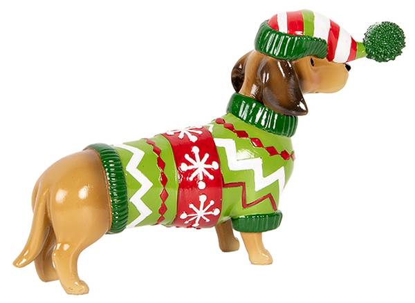 Hund Dackel Xmas&Arlos Braun - Kunststoff - 5 x 14 x 24 cm