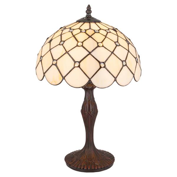 Tiffany Tischlampe 7021 Weiß - Glas - 30 x 47 x 30 cm