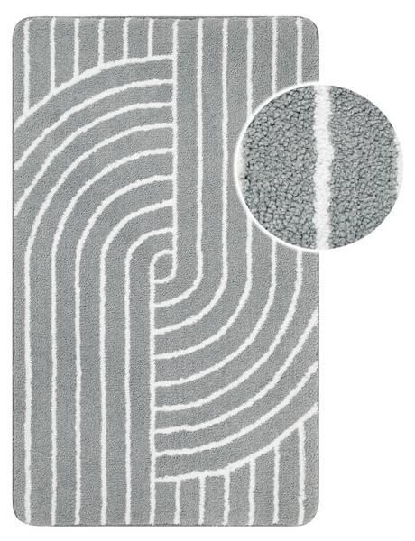 Badteppich Hilda Grau - Polyester - 60 x 2 x 100 cm