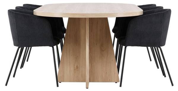 Essgruppe Bootcut mit Berit (7-teilig) Braun - Cord - Polyester - 230 x 76 x 115 cm