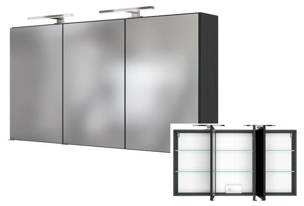 Badmöbel-Set LOUROSA-03-6 4er-Set Braun - Grau - Holzwerkstoff - 180 x 200 x 47 cm