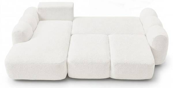 Ecksofa AVELIN Creme - Ecke davorstehend links