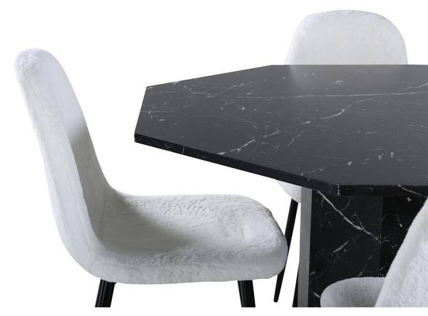 Essgruppe Marbs + Polar (5-teilig) Schwarz - Microfaser - 110 x 75 x 110 cm