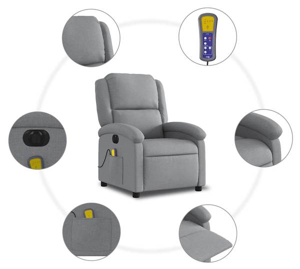 Massagesessel Elektrisch 3032265-2 Hellgrau