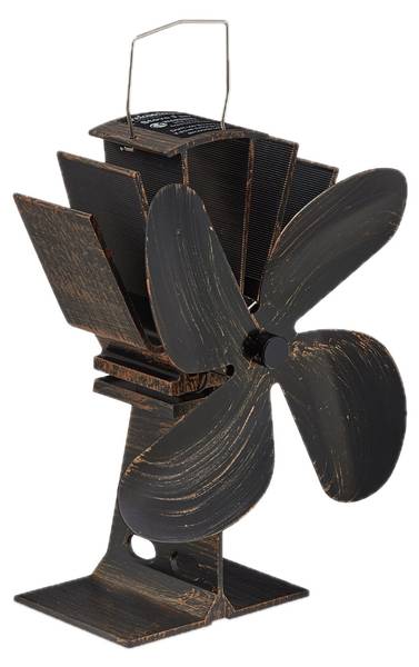 Ofenventilator ohne Strom Vintage Schwarz - Braun - Aluminium - 19 x 26 x 12 cm