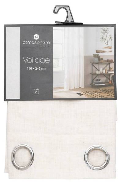 Transparent ALLA Beige - Textil - 1 x 240 x 140 cm