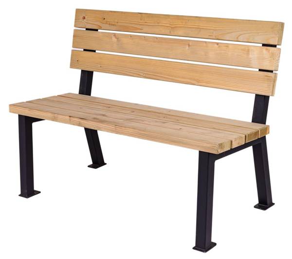 Gartenbank New York Schwarz - Stahl - 65 x 85 x 120 cm