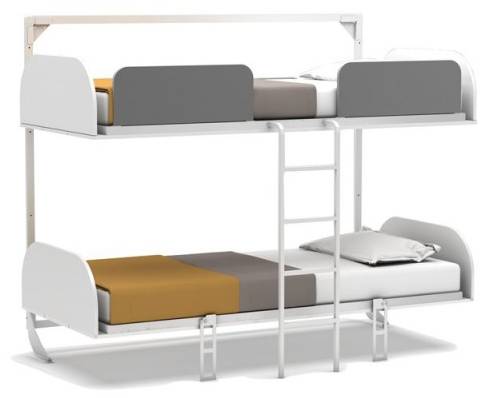 Etagenbett Iduna Weiß - Holzwerkstoff - 214 x 192 x 102 cm