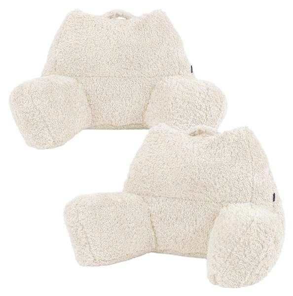 Lesekissen Teddybär 2er Set Weiß - Textil - 74 x 47 x 63 cm