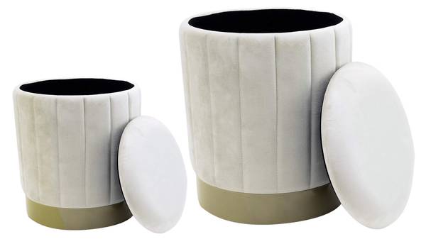 Poef Okome (Set van 2) wit