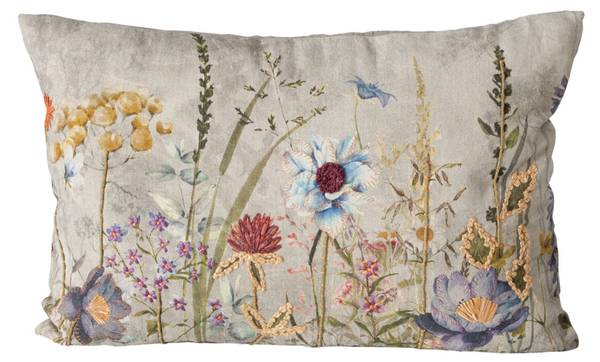 Dekokissen BLOMSTER Beige - Naturfaser - 40 x 16 x 60 cm
