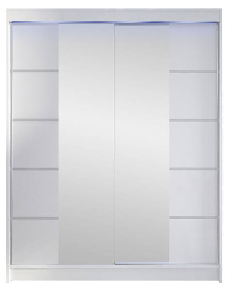 Kleiderschrank Camino V mit Led Weiß