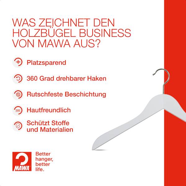 Holzbügel Business 10er-Set Weiß